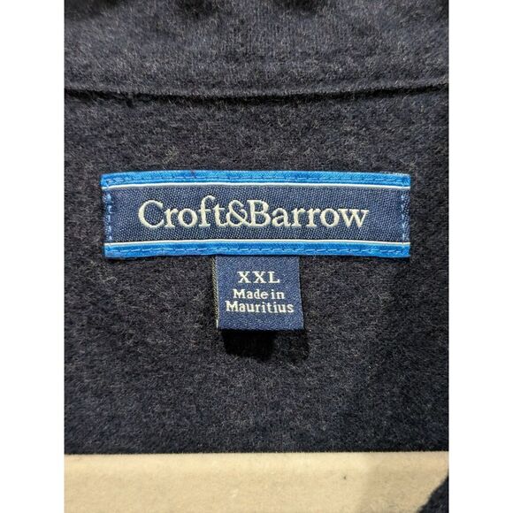 Croft & Barrow Thick Blue 100% Cotton Felt Button Up Shacket Shirt Jacket, XXL - Picture 9 of 9